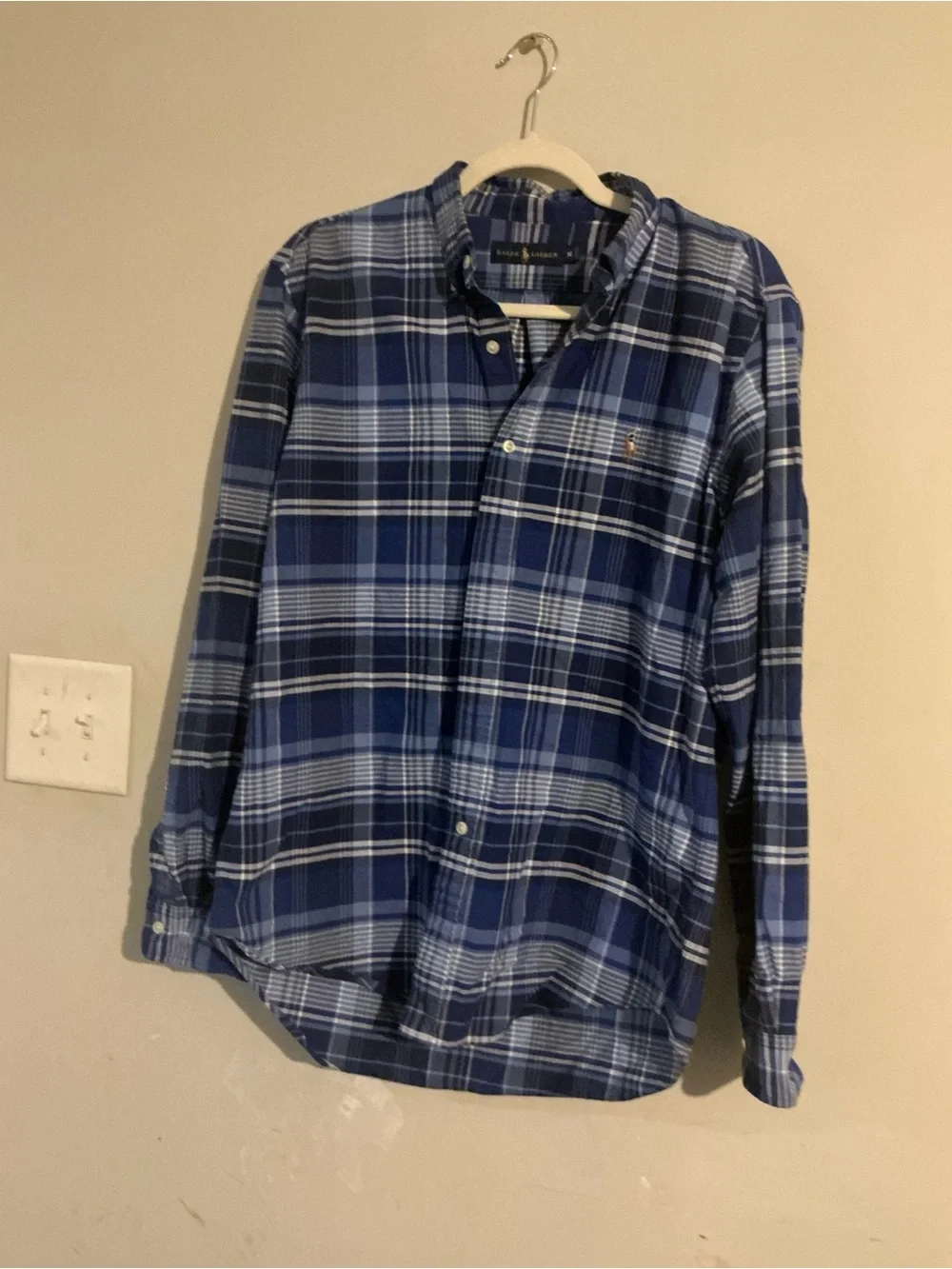 Polo by Ralph Lauren Navy and Light Blue Plaid Button-Down Shirt